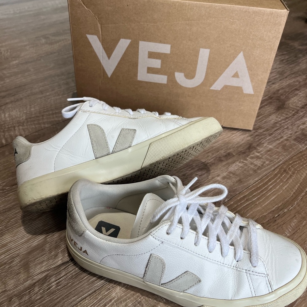 Veja White and Gray Sneakers